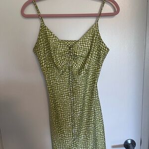 Dynamite Green and White Spaghetti Strap Mini Dress